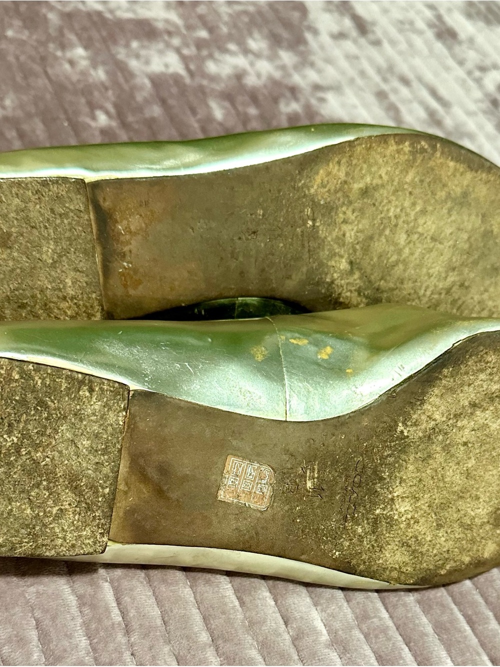Coach Metallic Leather Flats Walsh Model Pointed Toe SZ 11 B Slip-On Loafer - Picture 3 of 10